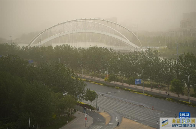 宁夏银川遭遇沙尘天气(图1)