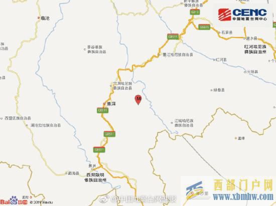 云南省普洱市普洱县发生2.9级地震震源深度5千米(图1)