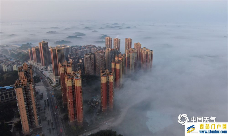 大雾笼罩四川资阳城市如在云端(图5)