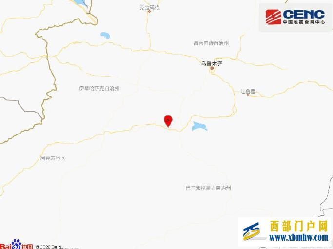 新疆巴音郭楞州库尔勒市发生3.9级地震震源深度14千米(图1)