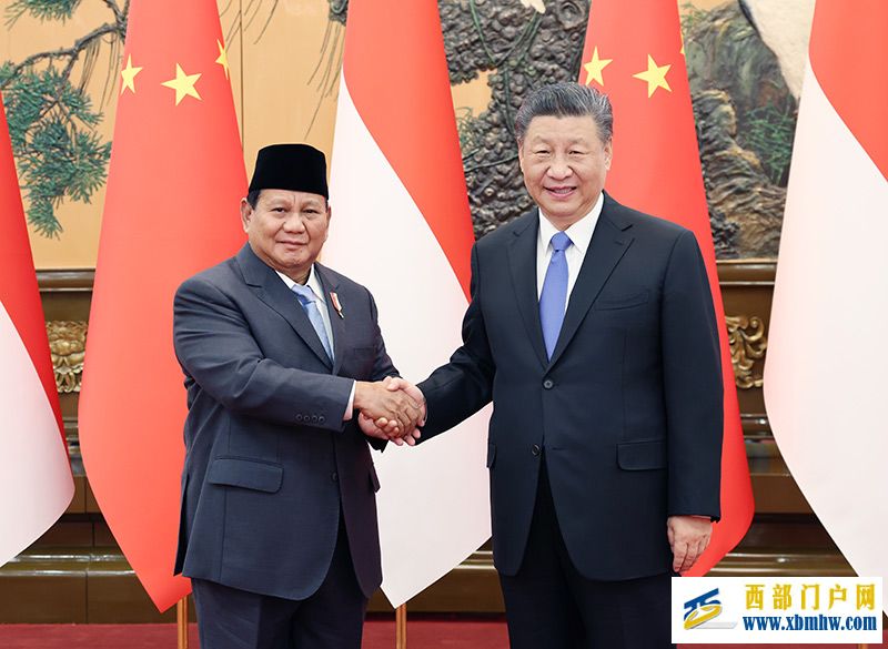 习近平同印度尼西亚当选总统普拉博沃会谈(图1)