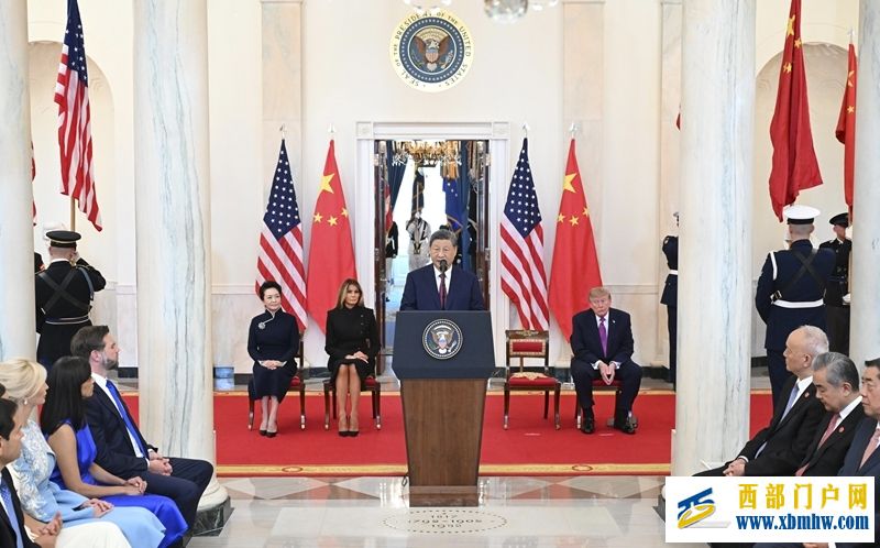 习近平出席美国总统特朗普在白宫举行的欢迎仪式(图10) 习近平出席美国总统特朗普在白宫举行的欢迎仪式(图10)